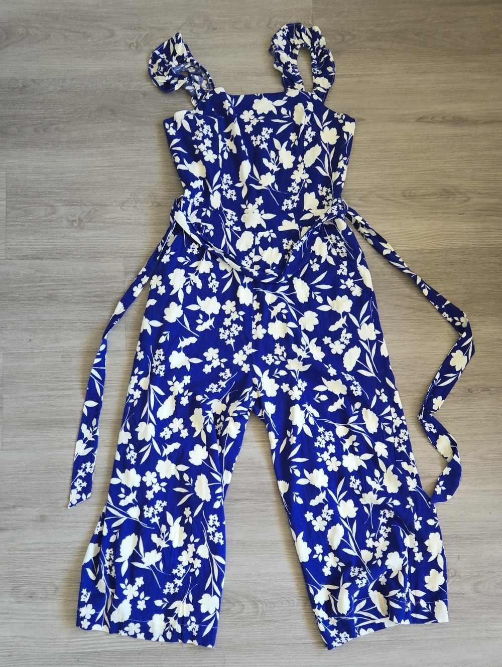 Sugarlips Royal Blue & White Floral Jumpsuit